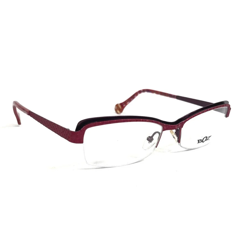 BOZ Eyeglasses Frames VIOLET 8070 Pink Purple Spiral Pattern Half Rim 53-17-140